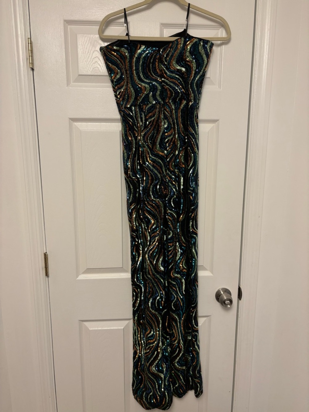 Dress the Population Andy Abstract Sequin Jumpsuit Size M Party - Picture 2 of 6